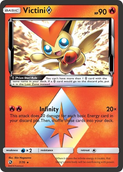 Victini Prism Star (DRM) #7/70 Prism Rare (Holofoil Lightly Played) Dragon Majesty Pokemon: 2018