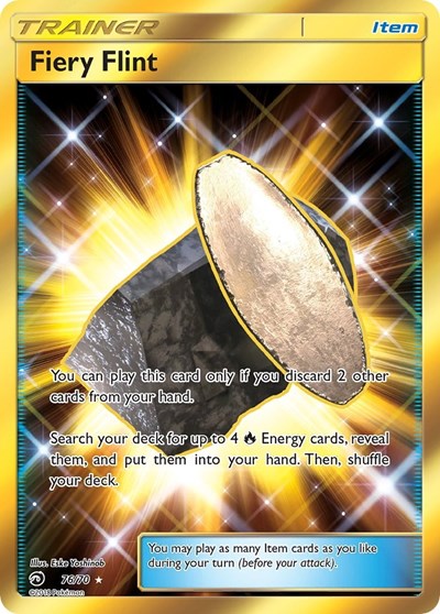 Fiery Flint Secret (DRM) #76/70 Secret Rare (Holofoil Lightly Played) Dragon Majesty Pokemon: 2018