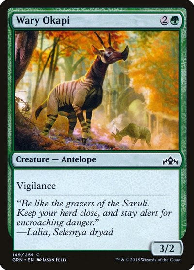 Wary Okapi (GRN) #149 Common (Lightly Played) Guilds of Ravnica Magic: The Gathering: 2018
