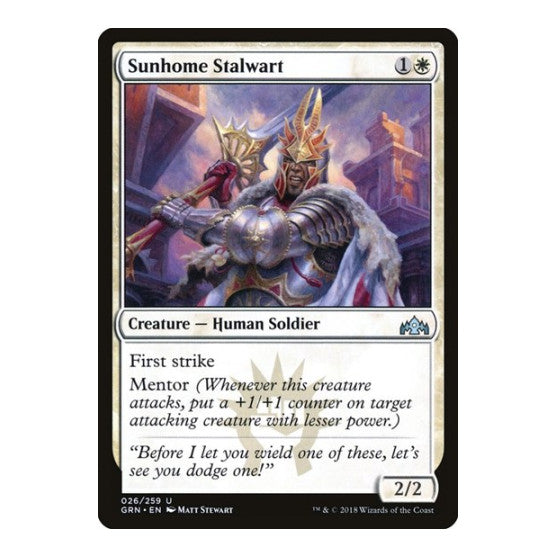 Sunhome Stalwart (GRN) #26 Uncommon (Lightly Played) Guilds of Ravnica Magic: The Gathering: 2018