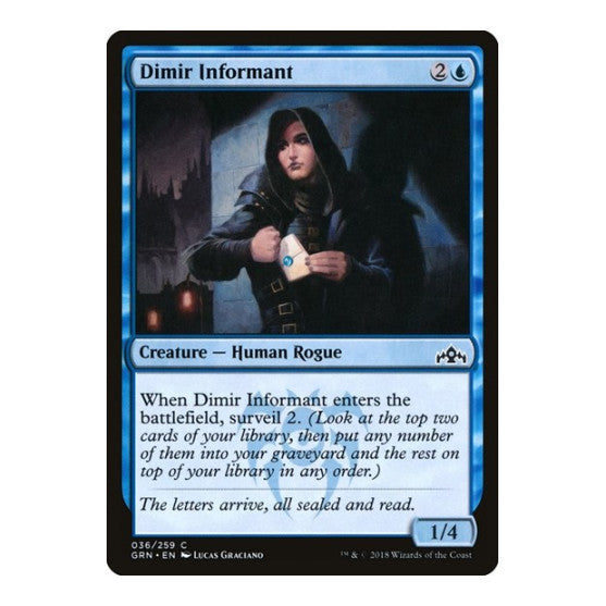 Dimir Informant (GRN) #36 Common (Lightly Played) Guilds of Ravnica Magic: The Gathering: 2018
