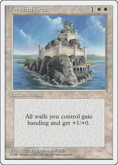 Fortified Area (4ED) #26 Common (Heavily Played) Fourth Edition Magic: The Gathering: 1995