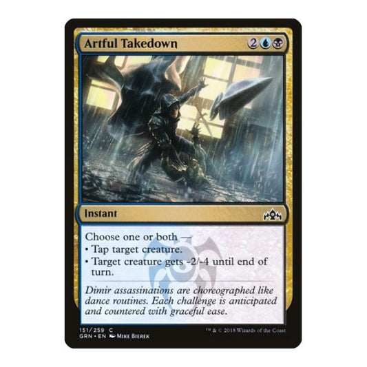 Artful Takedown (GRN) #151 Common (Lightly Played) Guilds of Ravnica Magic: The Gathering: 2018