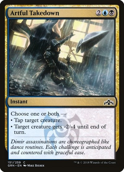 Artful Takedown (GRN) #151 Common (Lightly Played) Guilds of Ravnica Magic: The Gathering: 2018
