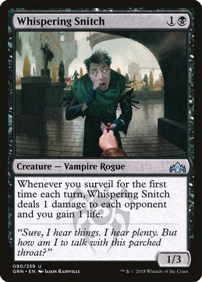 Whispering Snitch (GRN) #90 Uncommon (Moderately Played) Guilds of Ravnica Magic: The Gathering: 2018