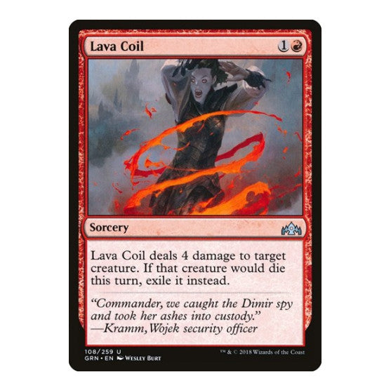 Lava Coil (GRN) #108 Uncommon (Lightly Played) Guilds of Ravnica Magic: The Gathering: 2018