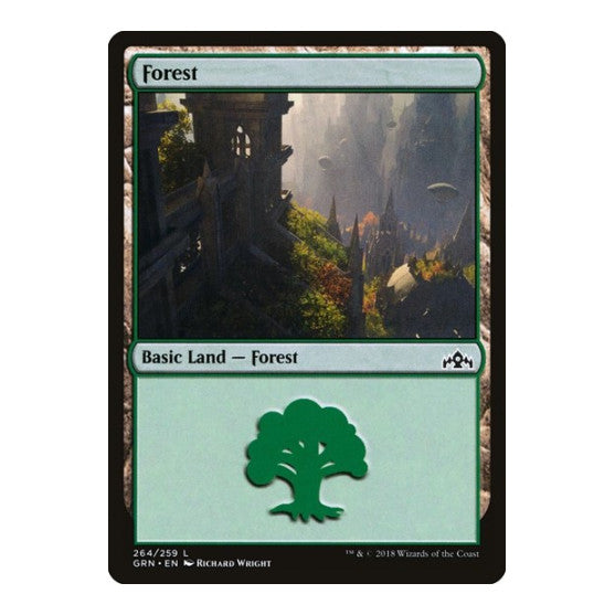 Forest (GRN) #264 Land (Foil Lightly Played) Guilds of Ravnica Magic: The Gathering: 2018
