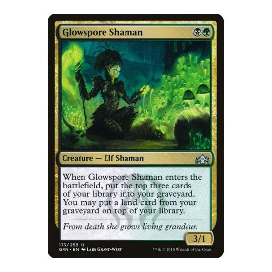 Glowspore Shaman (GRN) #173 Uncommon (Lightly Played) Guilds of Ravnica Magic: The Gathering: 2018
