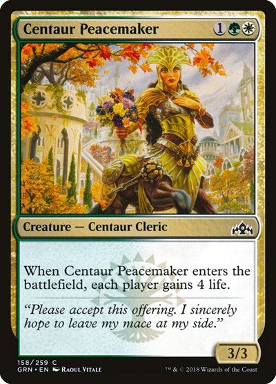 Centaur Peacemaker (GRN) #158 Common (Moderately Played) Guilds of Ravnica Magic: The Gathering: 2018