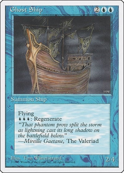Ghost Ship (4ED) #75 Uncommon (Heavily Played) Fourth Edition Magic: The Gathering: 1995