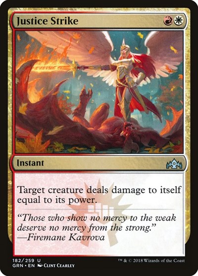 Justice Strike (GRN) #182 Uncommon (Lightly Played) Guilds of Ravnica Magic: 2018