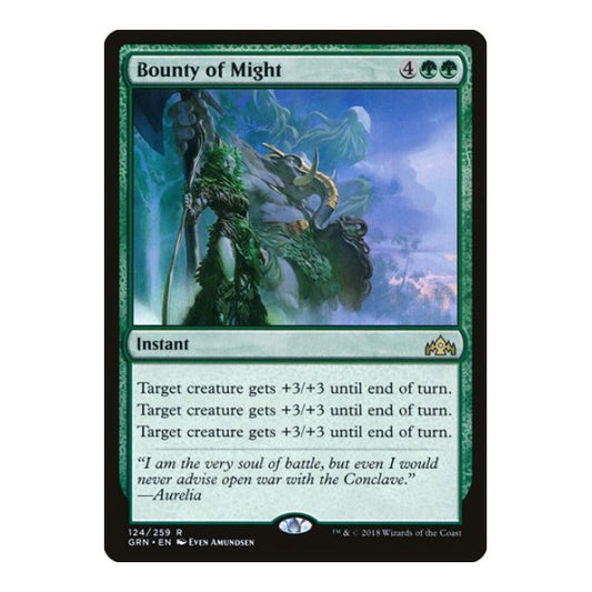 Bounty of Might (GRN) #124 Rare (Near Mint) Guilds of Ravnica Magic: The Gathering: 2018