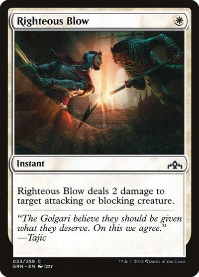 Righteous Blow (GRN) #23 Common (Lightly Played) Guilds of Ravnica Magic: 2018