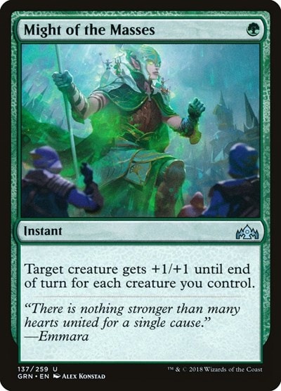 Might of the Masses (GRN) #137 Uncommon (Lightly Played) Guilds of Ravnica Magic: The Gathering: 2018