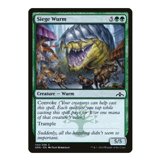 Siege Wurm (GRN) #144 Common (Lightly Played) Guilds of Ravnica Magic: The Gathering: 2018