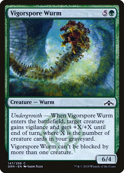 Vigorspore Wurm (GRN) #147 Common (Lightly Played) Guilds of Ravnica Magic: The Gathering: 2018