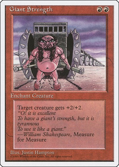 Giant Strength (4ED) #196 Common (Heavily Played) Fourth Edition Magic: 1995
