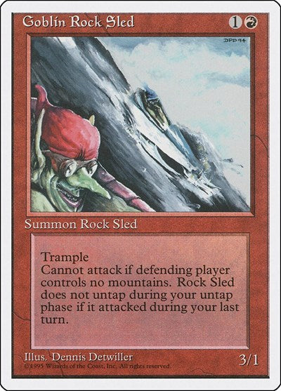 Goblin Rock Sled (4ED) #199 Common (Heavily Played) Fourth Edition Magic: The Gathering: 1995
