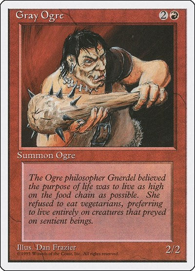 Gray Ogre (4ED) #200 Common (Moderately Played) Fourth Edition Magic: The Gathering: 1995