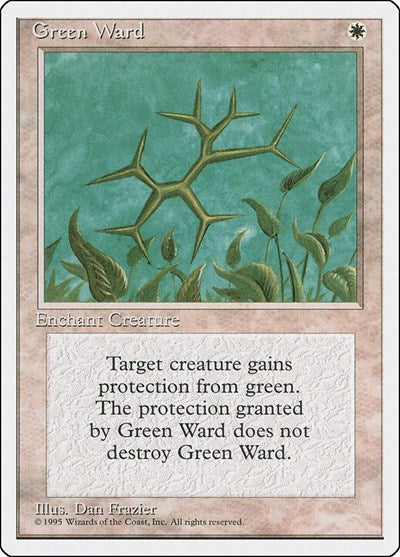 Green Ward (4ED) #27 Uncommon (Lightly Played) Fourth Edition Magic: The Gathering: 1995