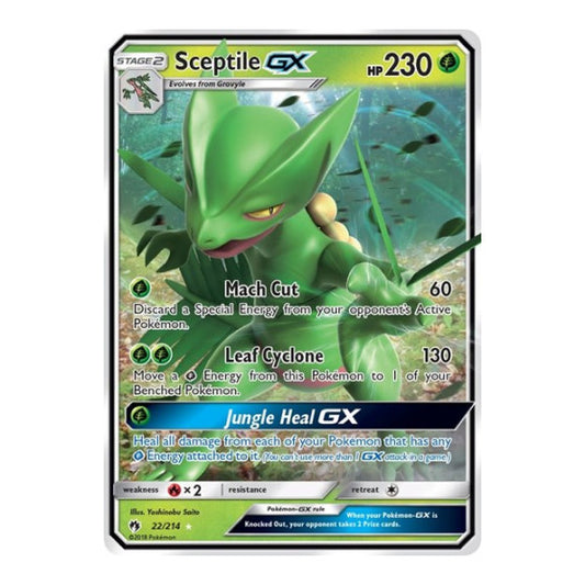 Sceptile GX (SM8) #22/214 Ultra Rare (Holofoil Lightly Played) SM - Lost Thunder Pokemon: 2018