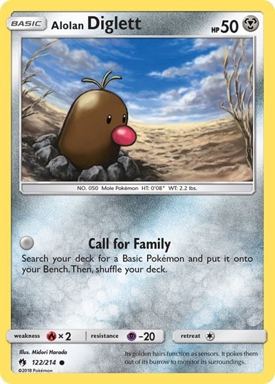 Alolan Diglett (SM8) #122/214 Common (Reverse Holofoil Near Mint) SM - Lost Thunder Pokemon: 2018