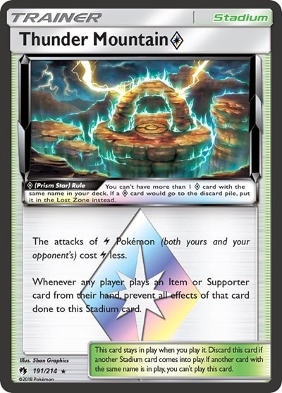 Thunder Mountain Prism Star (SM8) #191/214 Prism Rare SM - Lost Thunder Pokemon: 2018