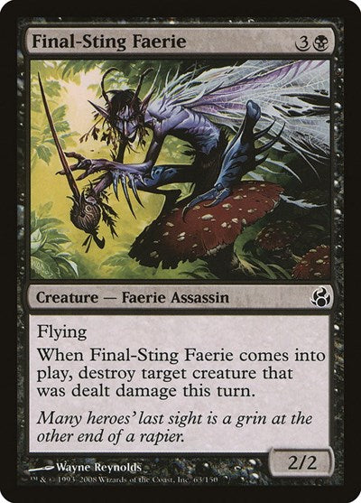 Final Sting Faerie (MOR) #63 Common (Moderately Played) Morningtide Magic: The Gathering: 2008