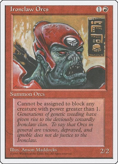 1995 Magic: Fourth Edition (4ED) - Ironclaw Orcs (#206, Common)