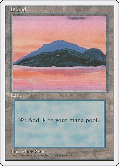 Island C (4ED) #369 Land (Heavily Played) Fourth Edition Magic: The Gathering: 1995