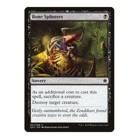Bone Splinters (GNT) #27 Common (Lightly Played) Magic Game Night Magic: The Gathering: 2018