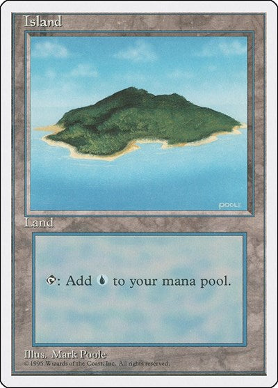 Island B (4ED) #368 Land (Moderately Played) Fourth Edition Magic: The Gathering: 1995