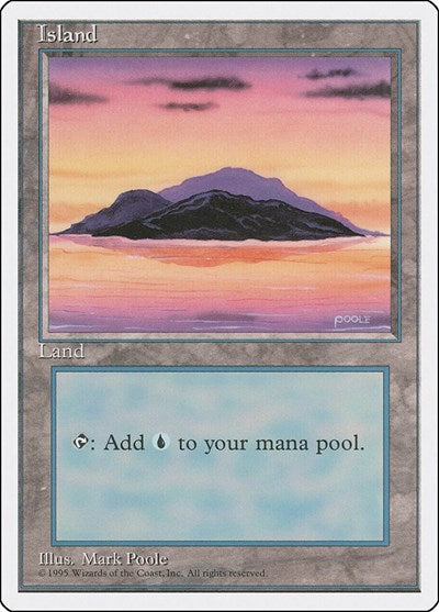 Island A (4ED) #367 Land (Heavily Played) Fourth Edition Magic: The Gathering: 1995