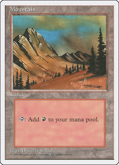 Mountain C (4ED) #375 Land (Heavily Played) Fourth Edition Magic: The Gathering: 1995