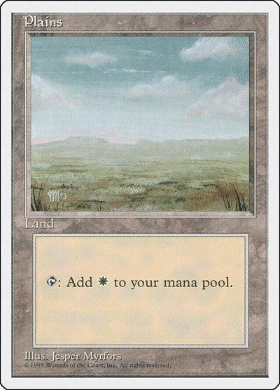 Plains C (4ED) #366 Land (Moderately Played) Fourth Edition Magic: The Gathering: 1995