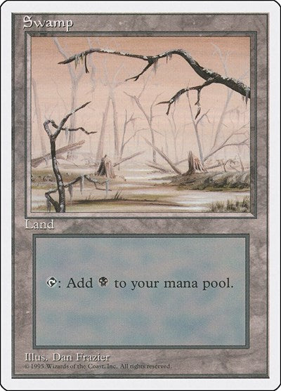 Swamp B (4ED) #371 Land (Moderately Played) Fourth Edition Magic: The Gathering: 1995