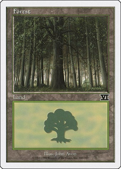 Forest 349 (6ED) #349 Land (Heavily Played) Classic Sixth Edition Magic: 1999