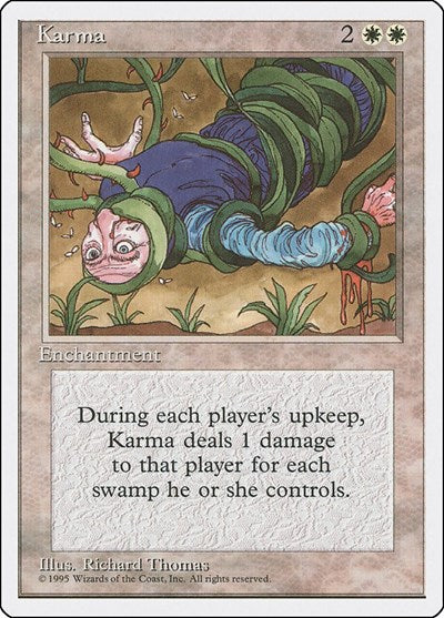 Karma (4ED) #32 Uncommon (Near Mint) Fourth Edition Magic: The Gathering: 1995