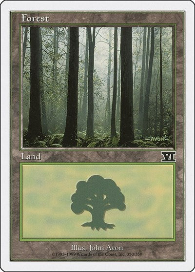 Forest 350 (6ED) #350 Land (Heavily Played) Classic Sixth Edition Magic: 1999