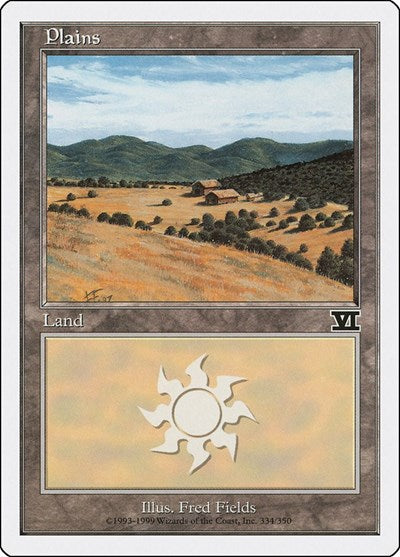Plains 334 (6ED) #334 Land (Near Mint) Classic Sixth Edition Magic: The Gathering: 1999