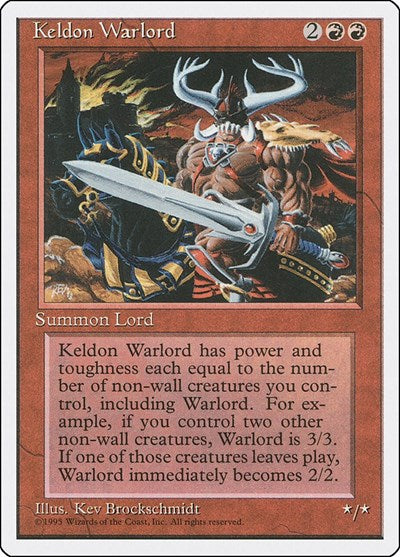 Keldon Warlord (4ED) #207 Uncommon (Lightly Played) Fourth Edition Magic: The Gathering: 1995