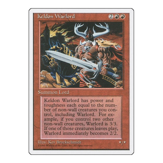 Keldon Warlord (4ED) #207 Uncommon (Lightly Played) Fourth Edition Magic: The Gathering: 1995