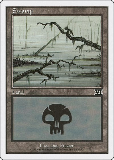 Swamp 340 (6ED) #340 Land (Heavily Played) Classic Sixth Edition Magic: 1999