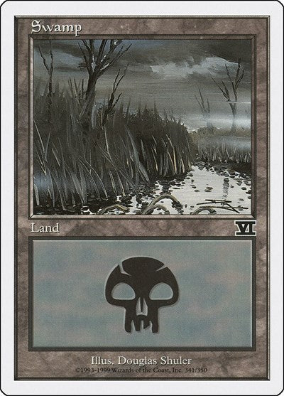 Swamp 341 (6ED) #341 Land (Heavily Played) Classic Sixth Edition Magic: The Gathering: 1999
