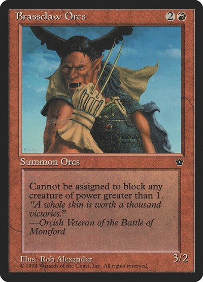 Brassclaw Orcs Alexander Claw (FEM) #49c Common (Moderately Played) Fallen Empires Magic: The Gathering: 1994