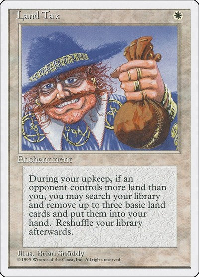 Land Tax (4ED) #34 Rare (Lightly Played) Fourth Edition Magic: The Gathering: 1995