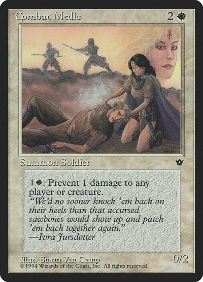 Combat Medic Van Camp (FEM) #1b Common (Heavily Played) Fallen Empires Magic: 1994