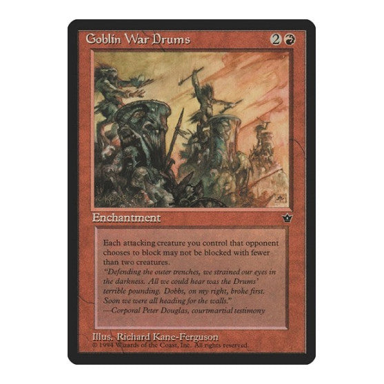 Goblin War Drums Kane Ferguson (FEM) #58b Common (Lightly Played) Fallen Empires Magic: The Gathering: 1994