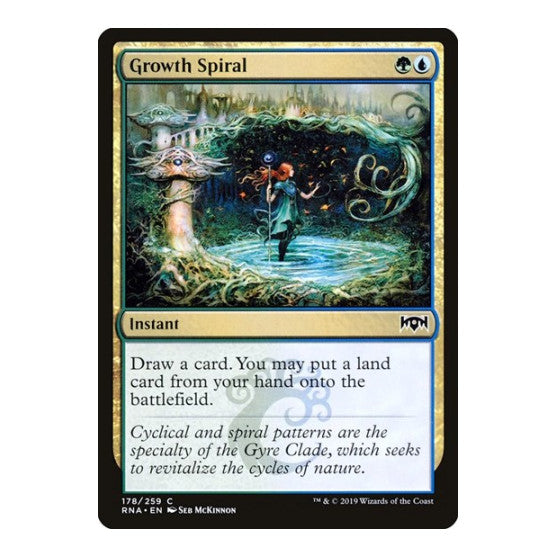 Growth Spiral (RNA) #178 Common (Lightly Played) Ravnica Allegiance Magic: The Gathering: 2019