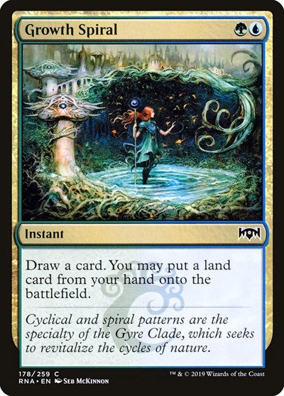 Growth Spiral (RNA) #178 Common (Lightly Played) Ravnica Allegiance Magic: The Gathering: 2019